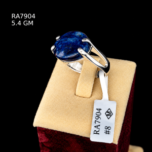 HYH Jewelry – Oval Lapis Lazuli Split-Shank Ring in 925 Sterling Silver