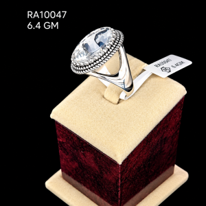 HYH Jewelry – Oval Clear Zircon Vintage Rope Border Statement Ring in 925 Silver
