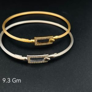 HYH Jewelry – Elegant Diamond-Cut Popcorn Open Cuff Bangle Bracelet (Gold & Silver Dual Pack)
